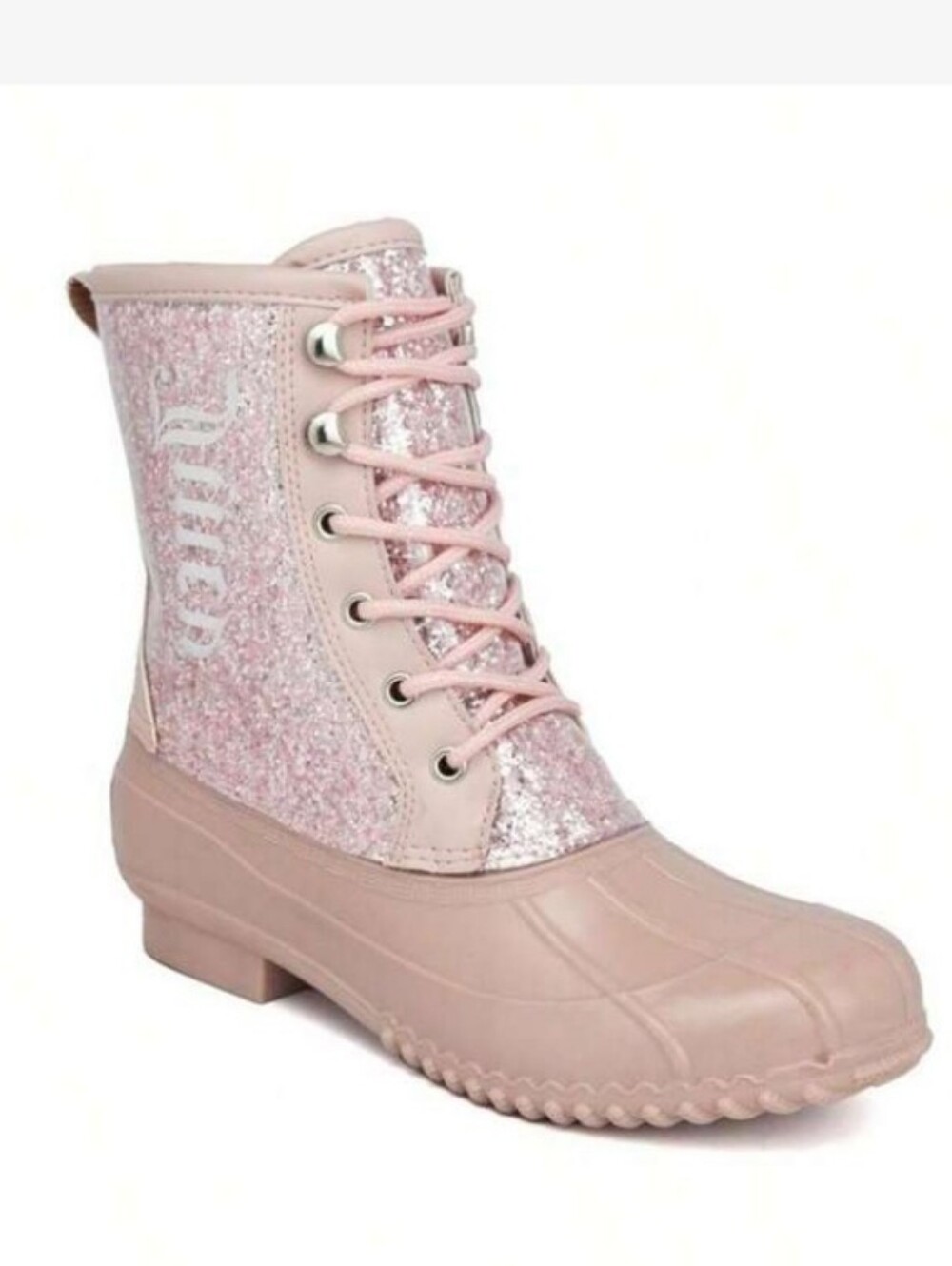 Juicy Couture TALOS Pink Glitter Rain Duck Boots Womens Size NWOB Tags , 2 Sizes